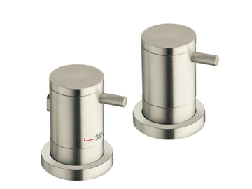 CRIXX142 - Deck mounted thermostatic stainless steel bathtub tap with diverter by CRISTINA Rubinetterie - view 2